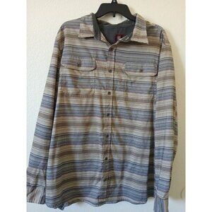 Men’s  Swiss Tech 2XL 50-52 Long-Sleeve Button Down Striped Shirt Casual